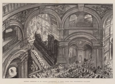 Dimanche matin à la cathédrale Saint-Paul, vue depuis la galerie des murmures - Charles Paul Renouard